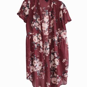 Torrid Floral Burgundy Duster